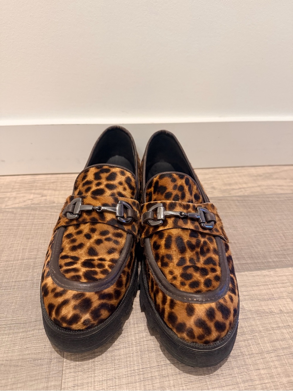 Pons Quintana Leopard Print Horsebit Loafers
